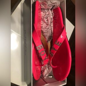 Wild Pair- Hot Pink Fantasia ‘Bye Boy’ Rhinestone Sandals 9.5M- NEW